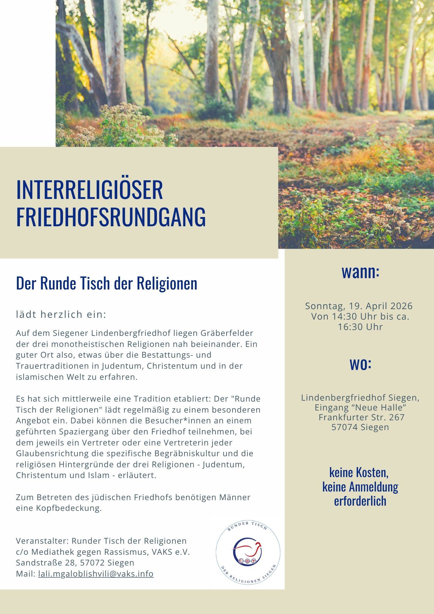 Interreligiöser Friedhofsrundgang in Siegen