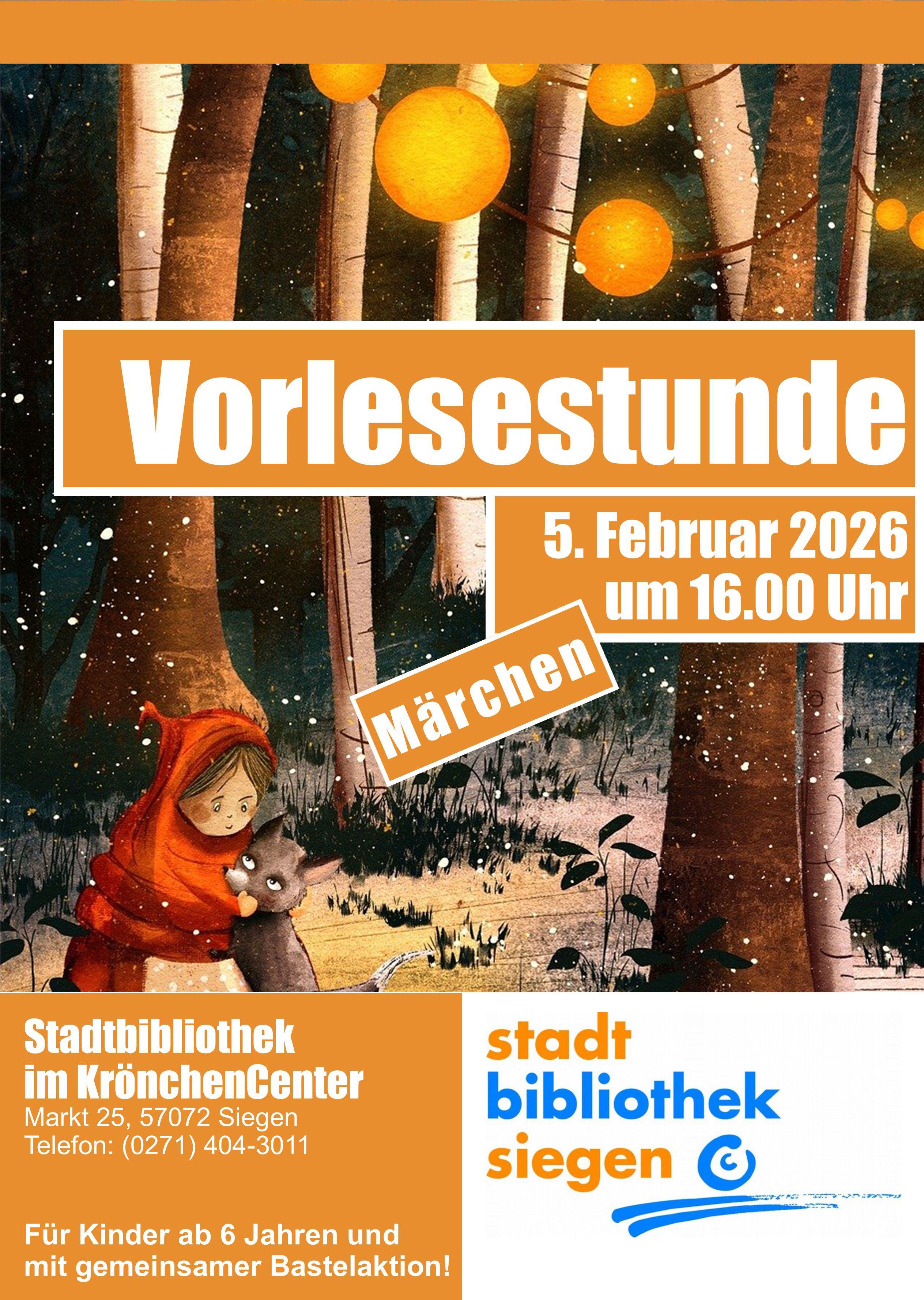 Vorlesestunde für Kinder ab 6 Jahren