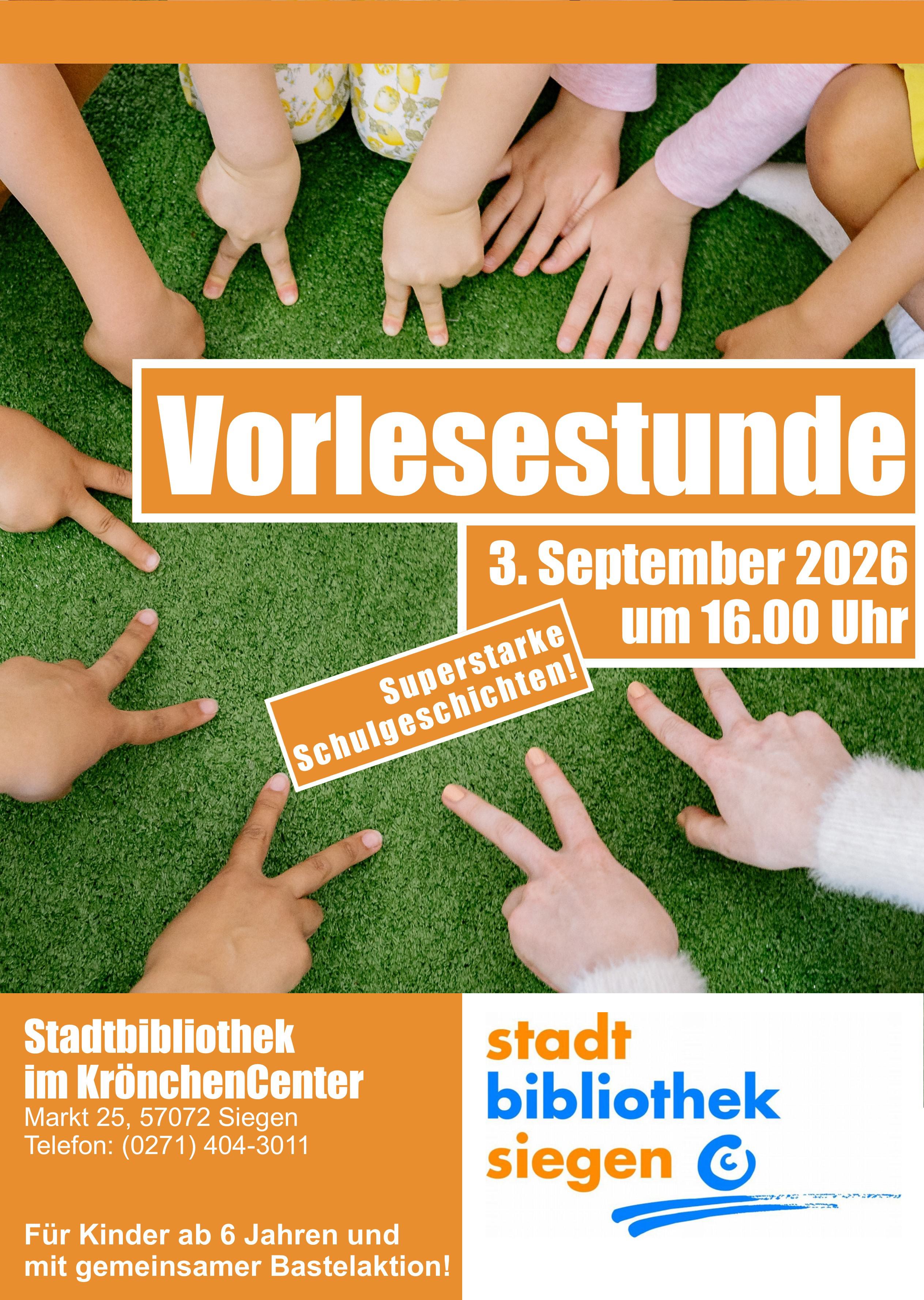 Vorlesestunde für Kinder ab 6 Jahren