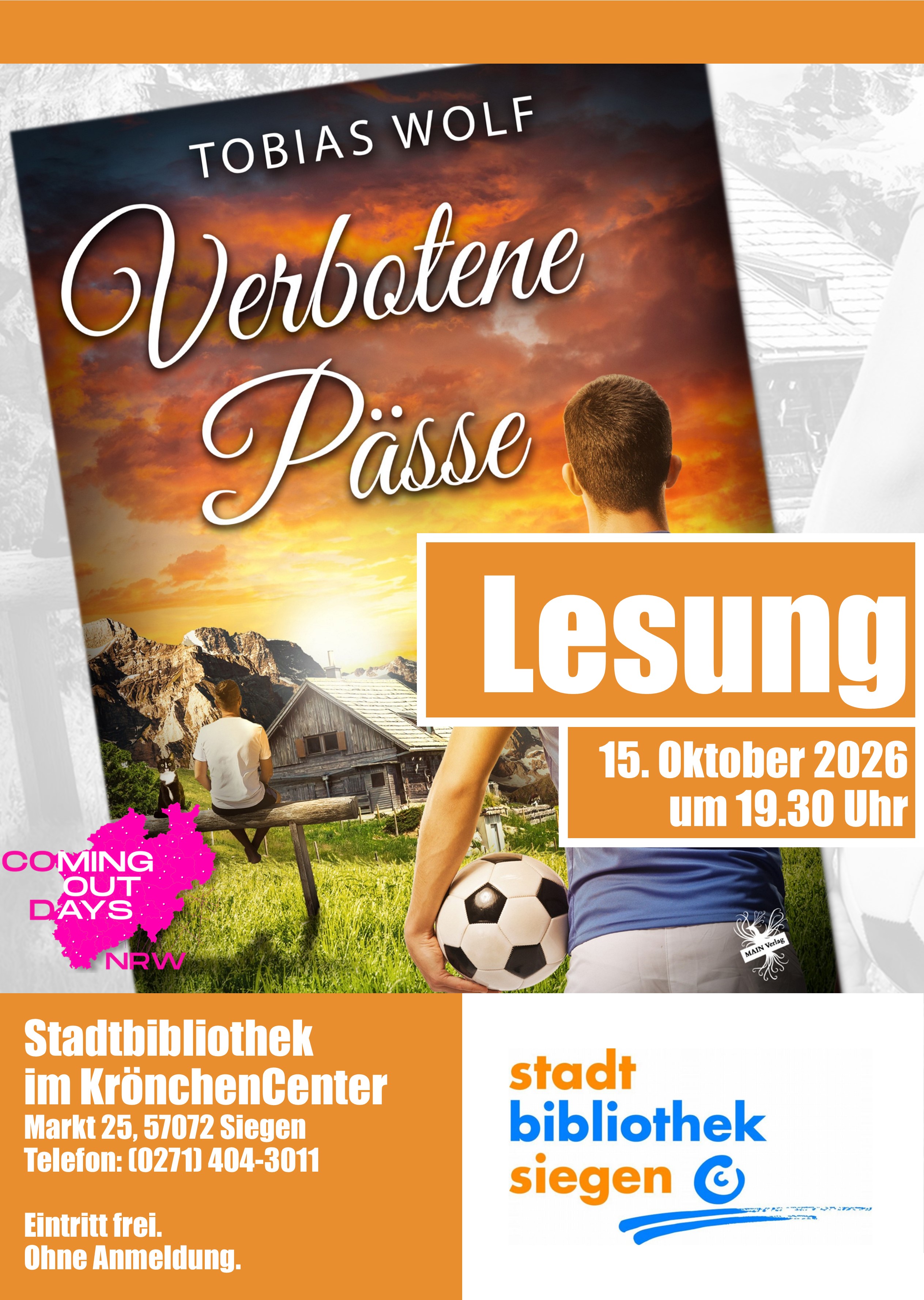 Lesung mit Tobias Wolf in der Stadtbibliothek Siegen