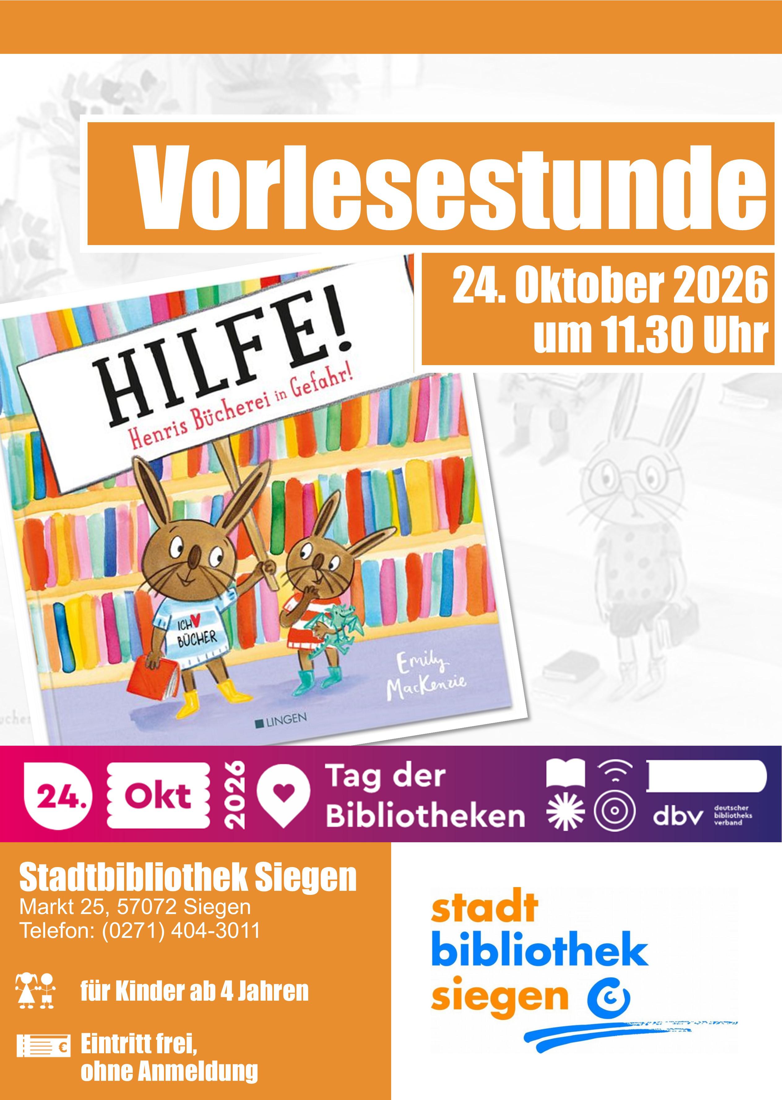 Vorlesestunde zum Tag der Bibliotheken in der Stadtbibliothek Siegen