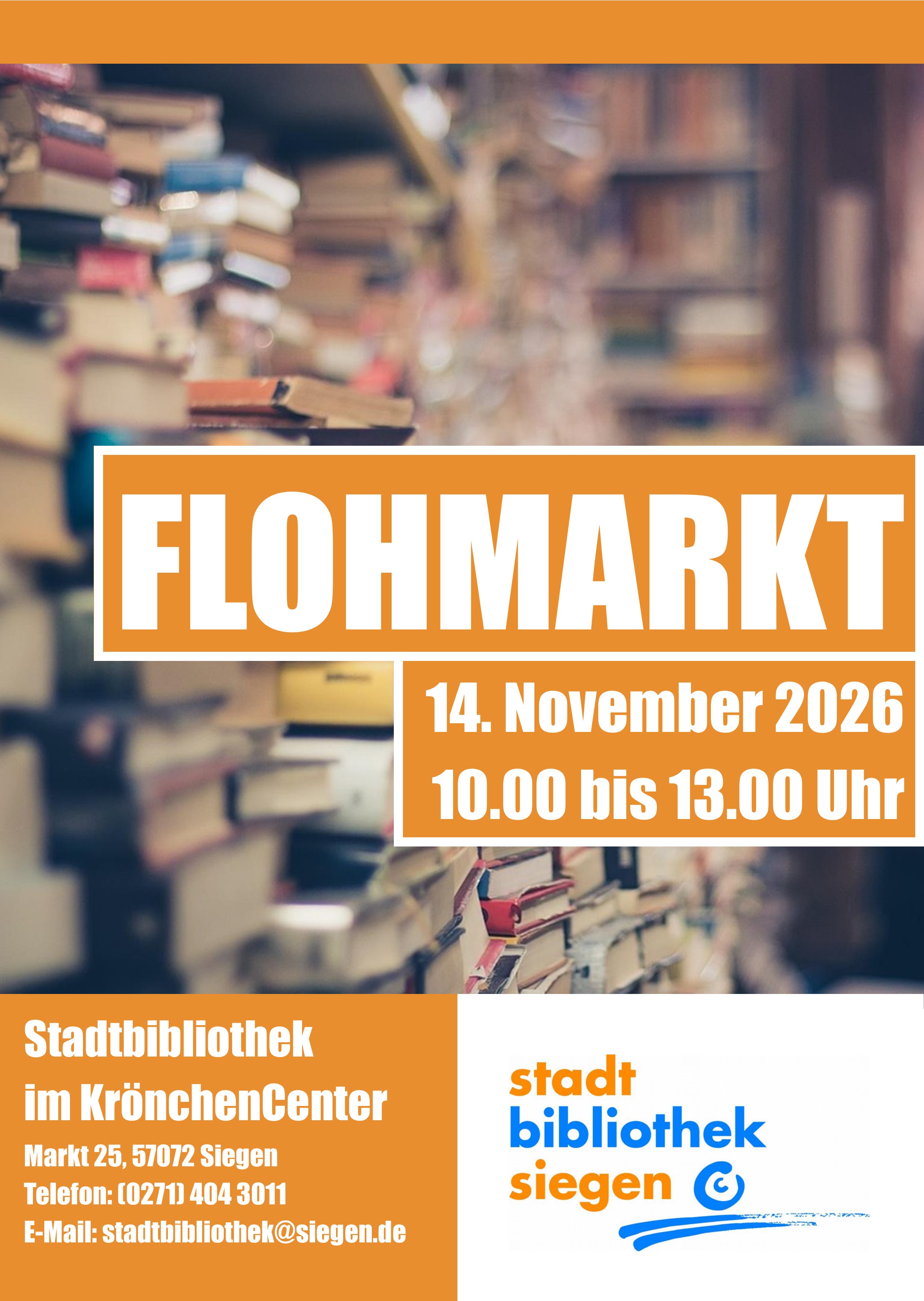 Herbst-Bücherflohmarkt der Stadtbibliothek Siegen