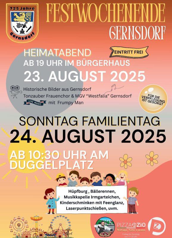 Gernsdorf feiert 725-jähriges Jubiläum