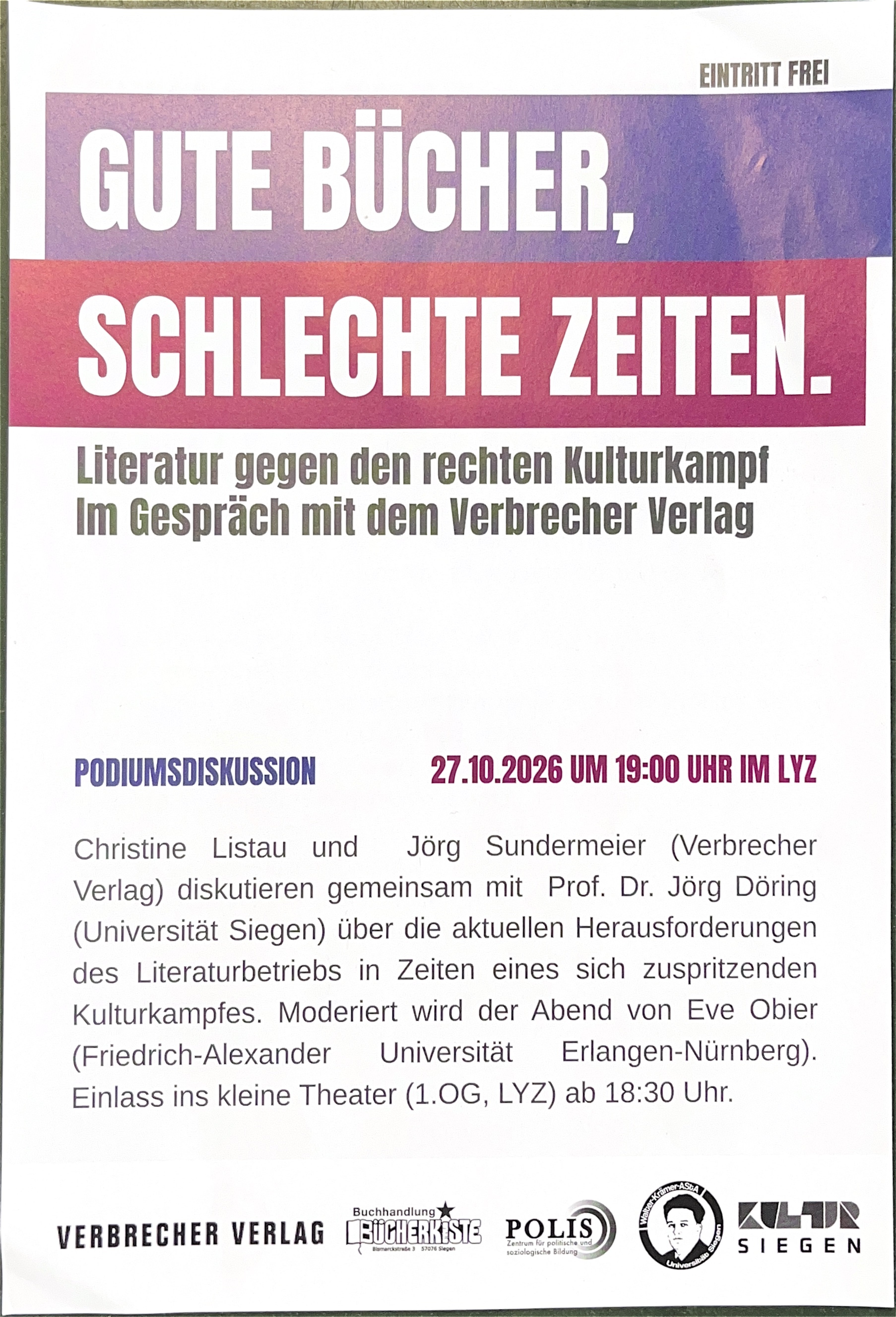 Gute Bücher. Schlechte Zeiten.