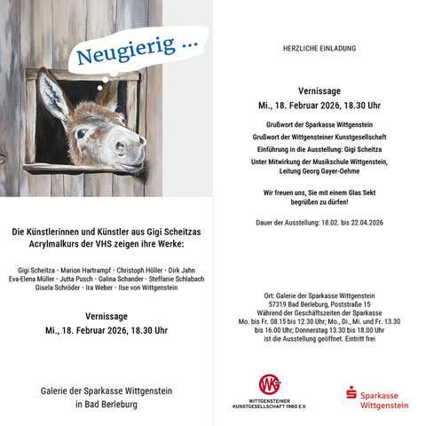 Die Künstlerinnen und Künstler aus Gigi Scheitzas Acrylmalkurs der VHS zeigen ihre Werke