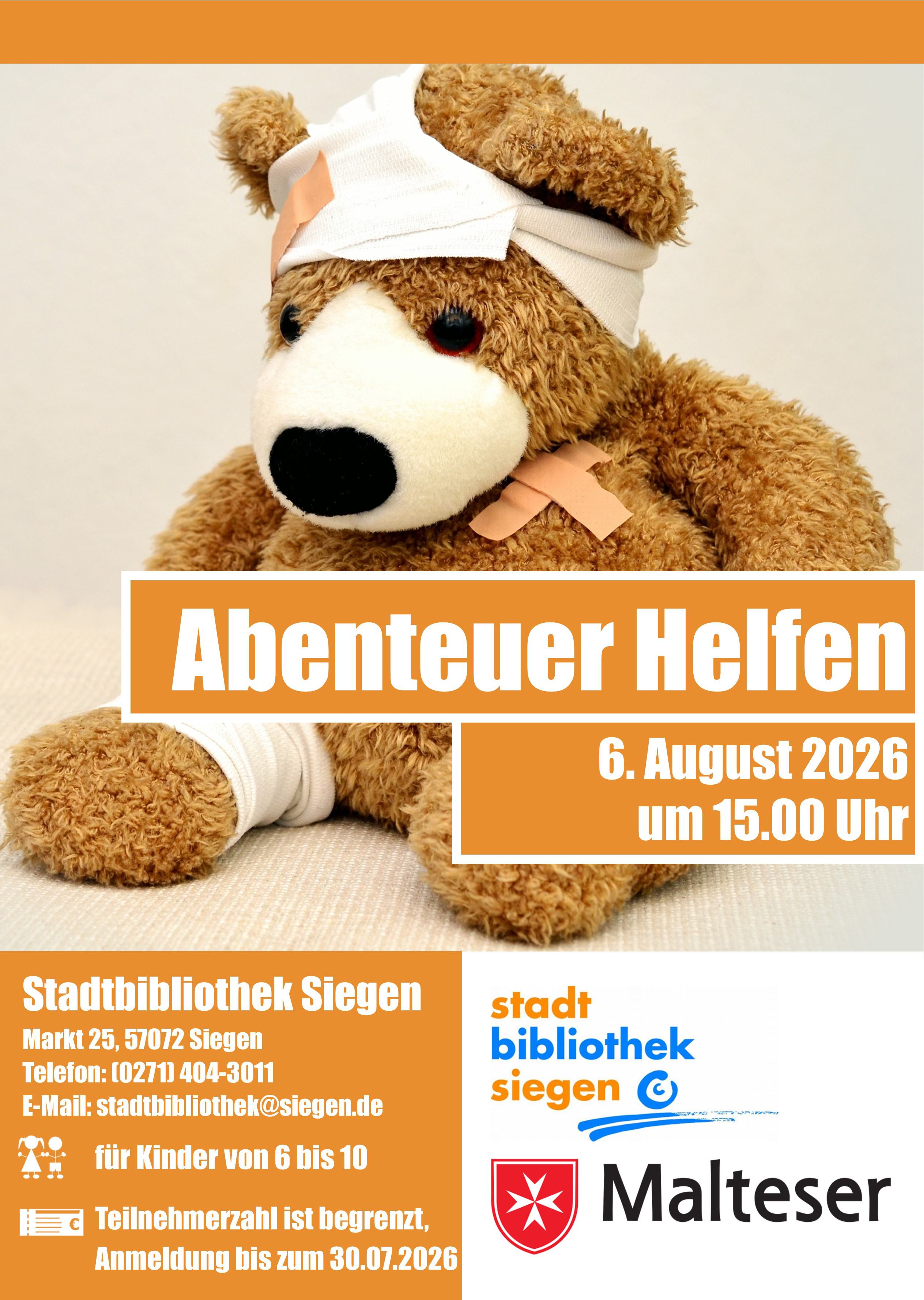 Workshop „Abenteuer Helfen“ in der Stadtbibliothek Siegen