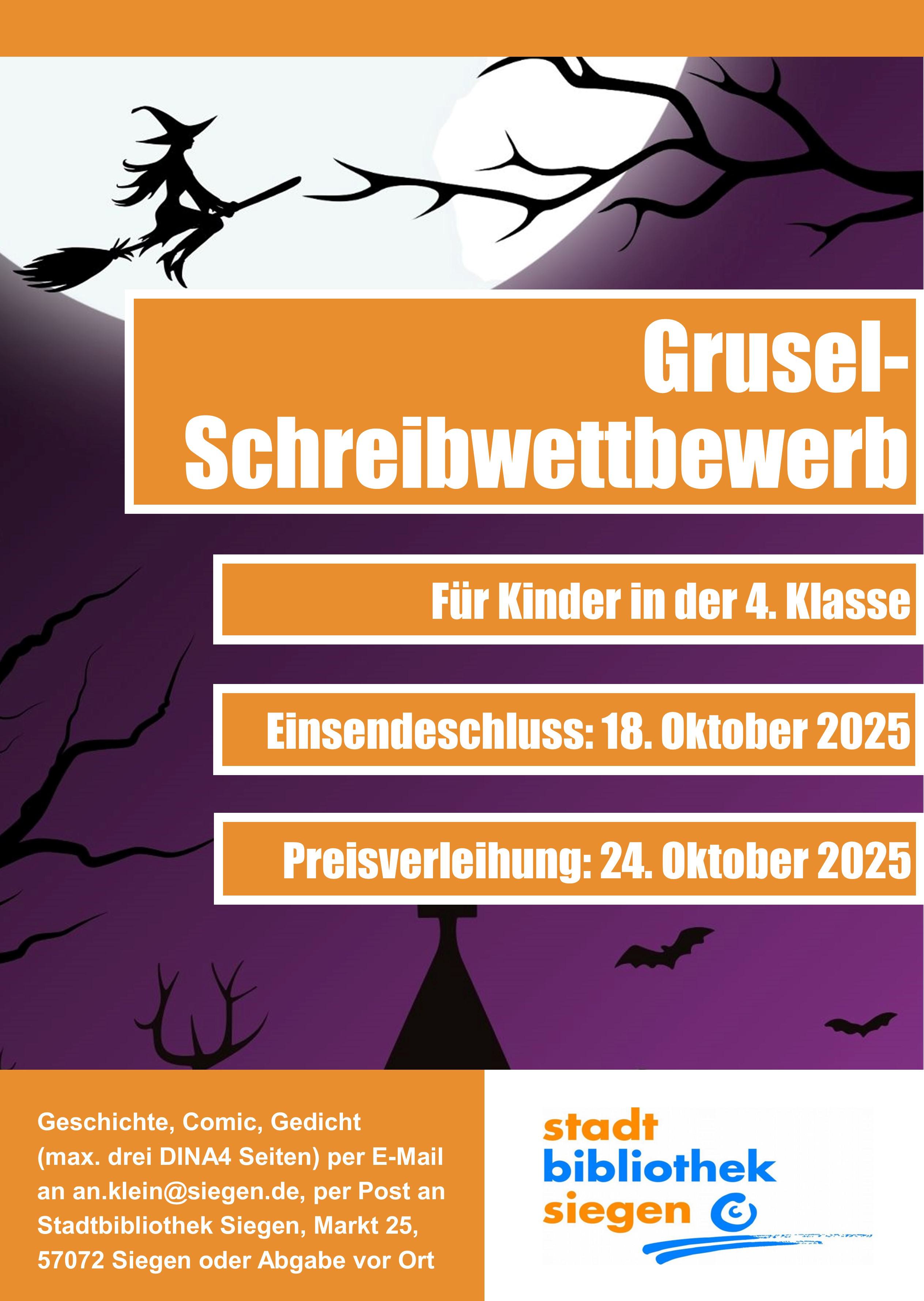 Grusel-Schreibwettbewerb für Viertklässlerinnen und Viertklässler