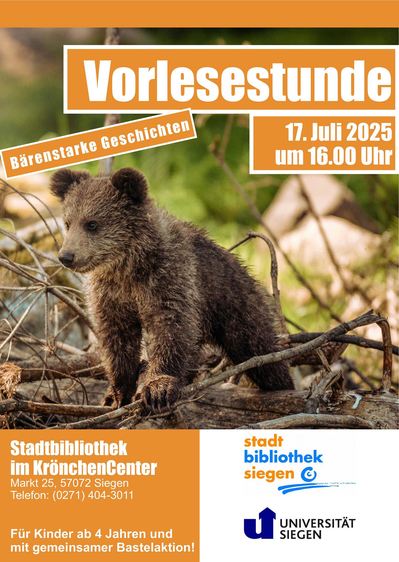 Vorlesestunde für Kinder ab 4 Jahren