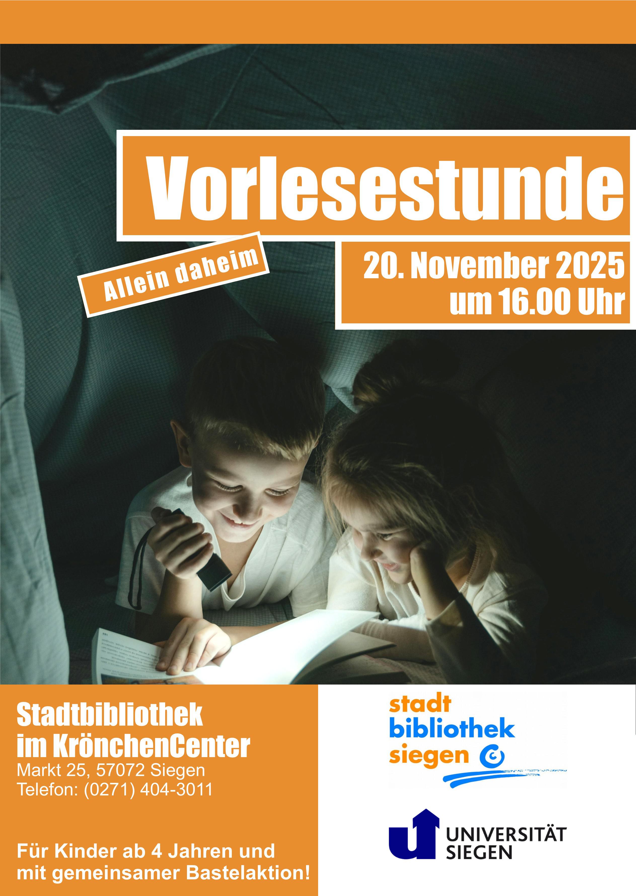 Vorlesestunde für Kinder ab 4 Jahren