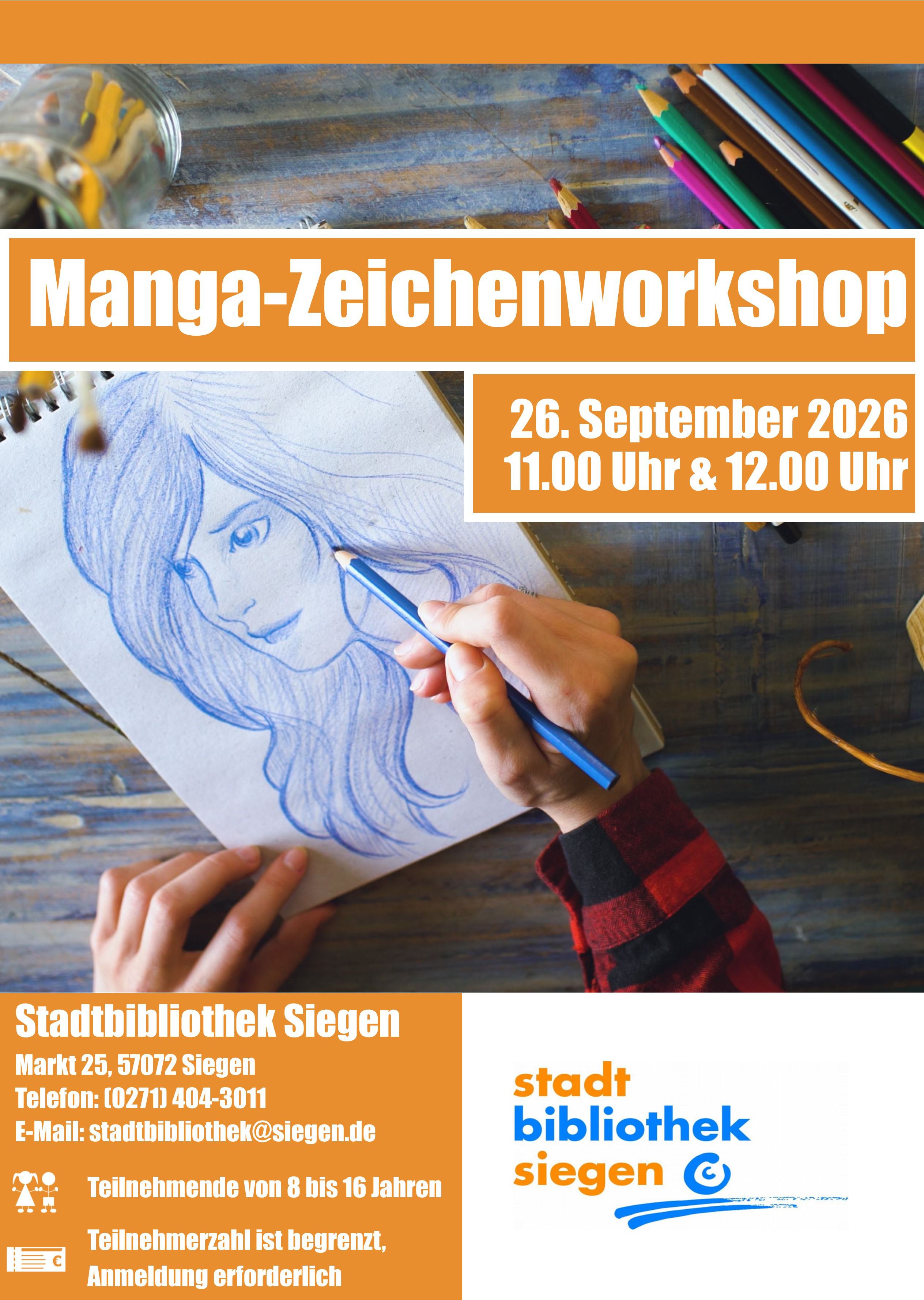 Manga-Zeichenworkshop in der Stadtbibliothek Siegen