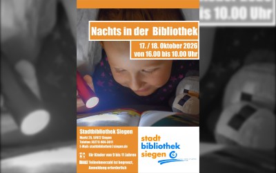 Plakat zur Lesenacht in der Stadtbibliothek Siegen
